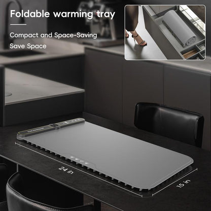 Electric Warming Tray - Foldable Food Warming Mat with 9 Temp Setting, Full-Surface Heat in 5S, 4 Hours Auto-Off, Easy to Clean with Nano-Material, for Buffet, for Party, for Thawing