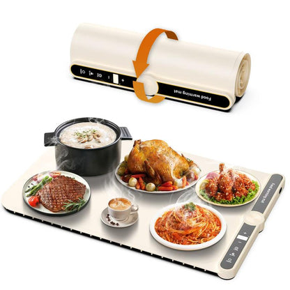 Electric Warming Tray - Foldable Food Warming Mat with 9 Temp Setting, Full-Surface Heat in 5S, 4 Hours Auto-Off, Easy to Clean with Nano-Material, for Buffet, for Party, for Thawing