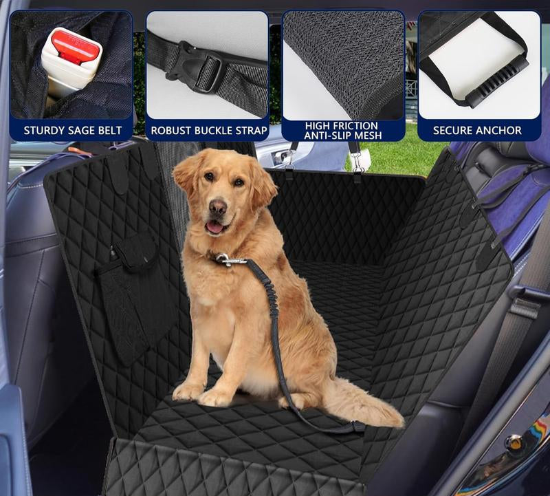 Waterproof Dog Car Seat Cover for Back Seat: Suitable for Small and Large Dogs, Backseat Protector for Cars (Orange, Standard (54" W X 58" L))