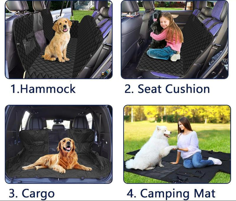 Waterproof Dog Car Seat Cover for Back Seat: Suitable for Small and Large Dogs, Backseat Protector for Cars (Orange, Standard (54" W X 58" L))